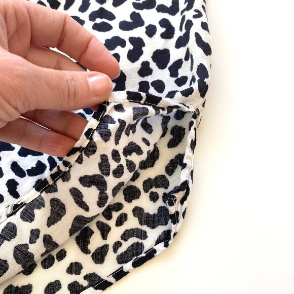 Hobbs London 6 US Lille Animal Print Sleeveless Blouse Black White Leopard Print - Picture 7 of 12